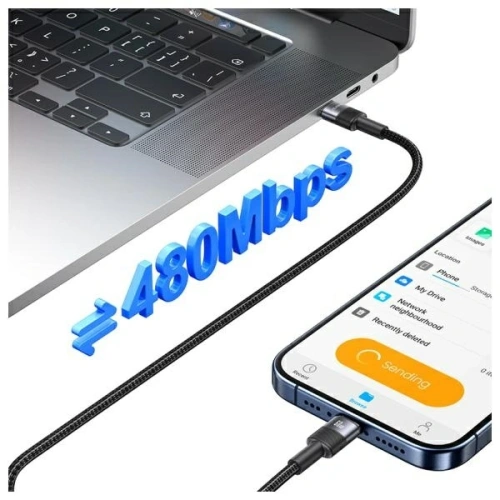 Kup USAMS US-SJ724 kábel USB-C / USB-C 60W 1.2m Alumínium ötvözet adatkábel SY sorozat - USA1221 - {ean13} - Sklep Home Screen