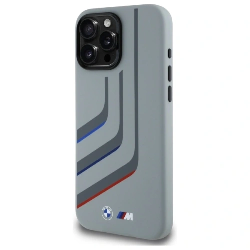 Buy BMW BMHMP16X23SLIG Apple iPhone 16 Pro Max hardcase Silicone Turning Lines MagSafe grey - BMW802 - {ean13} - Home Screen Store Europe