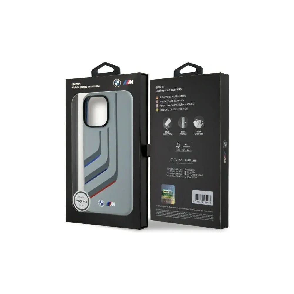Etui BMW BMHMP16X23SLIG Apple iPhone 16 Pro Max hardcase Silicone Turning Lines MagSafe szary/grey