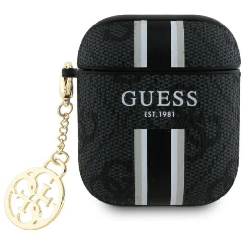 Kup Etui Guess GUA2P4RPSK Apple AirPods 1/2 cover 4G Printed Stripes Charm czarny/black - GUE4232 - {ean13} - Sklep Home Screen