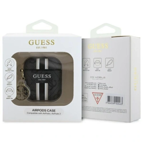 Kup Etui Guess GUA2P4RPSK Apple AirPods 1/2 cover 4G Printed Stripes Charm czarny/black - GUE4232 - {ean13} - Sklep Home Screen