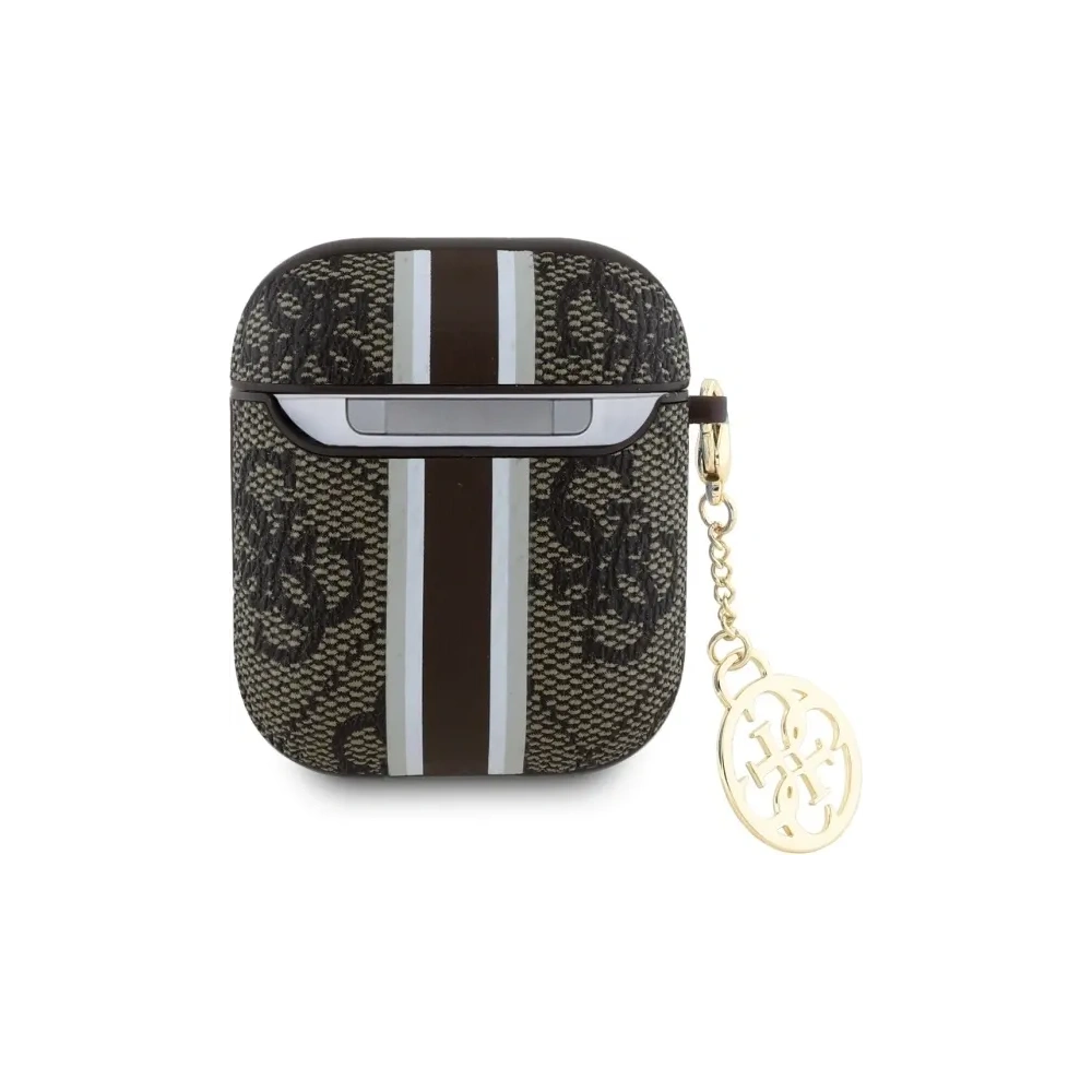 Etui Guess GUA2P4RPSW Apple AirPods 1/2 cover 4G Printed Stripes Charm brązowy/brown