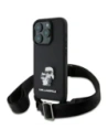 Etui Karl Lagerfeld KLHCP16LSAKCPBK Apple iPhone 16 Pro hardcase Saffiano Karl&Choupette Metal Pin CBDY Strap černý/black