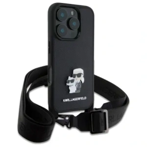 Kup Etui Karl Lagerfeld KLHCP16LSAKCPBK Apple iPhone 16 Pro hardcase Saffiano Karl&Choupette Metal Pin CBDY Strap czarny/black - KLD21855 - {ean13} - Sklep Home Screen