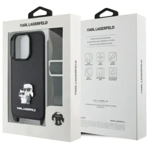 Kup Etui Karl Lagerfeld KLHCP16LSAKCPBK Apple iPhone 16 Pro hardcase Saffiano Karl&Choupette Metal Pin CBDY Strap czarny/black - KLD21855 - {ean13} - Sklep Home Screen