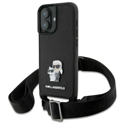 Kup Etui Karl Lagerfeld KLHCP16SSAKCPBK Apple iPhone 16 hardcase Saffiano Karl&Choupette Metal Pin CBDY Strap czarny/black - KLD21856 - {ean13} - Sklep Home Screen
