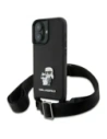 Etui Karl Lagerfeld KLHCP16SSAKCPBK Apple iPhone 16 hardcase Saffiano Karl&Choupette Metal Pin CBDY Strap czarny/black