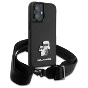 Kup Karl Lagerfeld KLHCP16SSAKCPBK Apple iPhone 16 kemény tok Saffiano Karl&Choupette fém tűzőgép CBDY pánt fekete - KLD21856 - {ean13} - Sklep Home Screen
