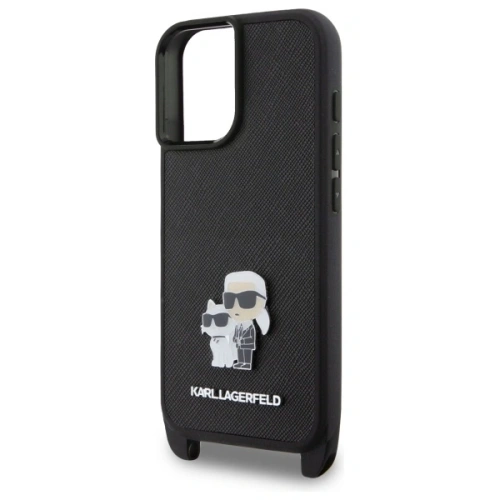Buy Karl Lagerfeld KLHCP16SSAKCPBK Apple iPhone 16 hardcase Saffiano Karl&Choupette Metal Pin CBDY Strap black - KLD21856 - {ean13} - Home Screen Store Europe