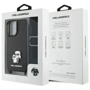 Kup Karl Lagerfeld KLHCP16SSAKCPBK Apple iPhone 16 kemény tok Saffiano Karl&Choupette fém tűzőgép CBDY pánt fekete - KLD21856 - {ean13} - Sklep Home Screen