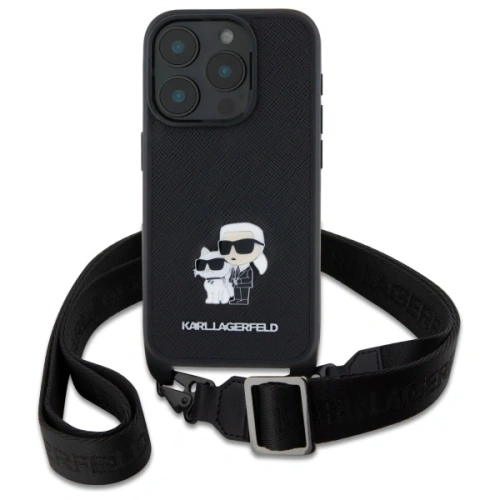 Kup Etui Karl Lagerfeld KLHCP16XSAKCPBK Apple iPhone 16 Pro Max hardcase Saffiano Karl&Choupette Metal Pin CBDY Strap czarny/black - KLD21857 - {ean13} - Sklep Home Screen