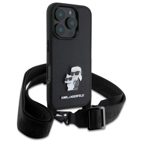 Kup Karl Lagerfeld KLHCP16XSAKCPBK Apple iPhone 16 Pro Max Hardcase Saffiano Karl&Choupette Metal Pin CBDY Strap schwarz - KLD21857 - {ean13} - Sklep Home Screen