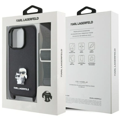 Kup Karl Lagerfeld KLHCP16XSAKCPBK Apple iPhone 16 Pro Max Hardcase Saffiano Karl&Choupette Metal Pin CBDY Strap schwarz - KLD21857 - {ean13} - Sklep Home Screen