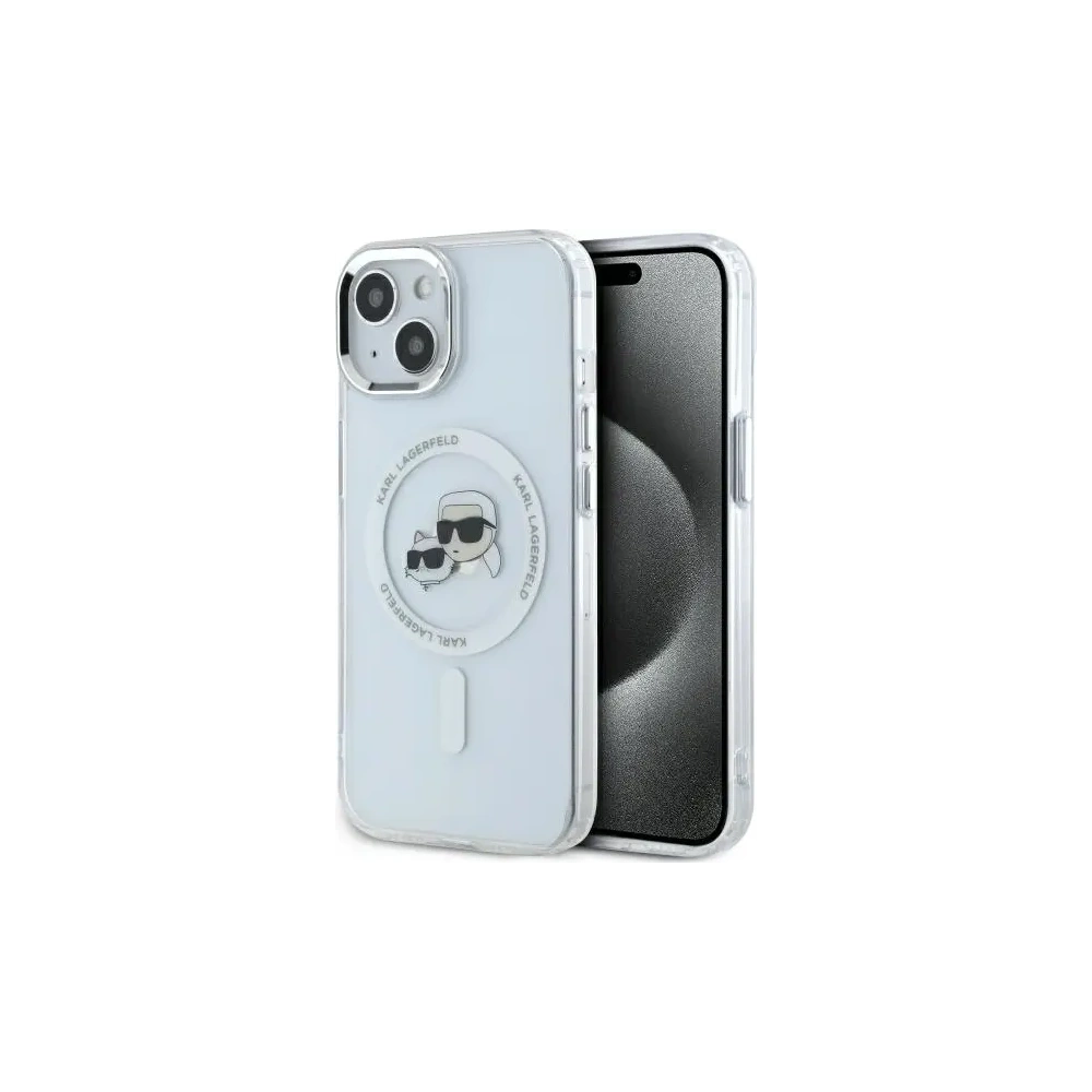 Etui Karl Lagerfeld KLHMP14SHLSKCH Apple iPhone 14 hardcase IML Metal Karl&Choupette Head MagSafe biały/white
