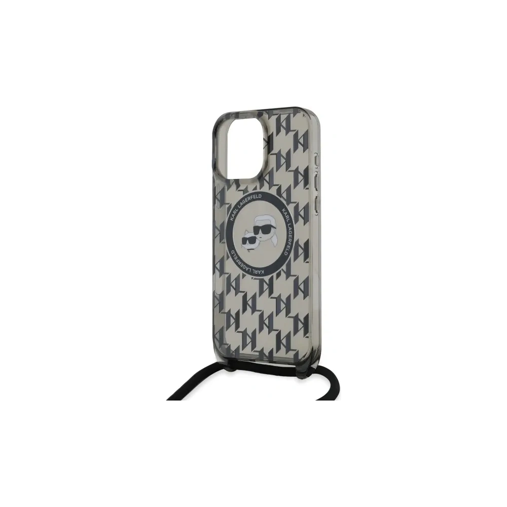 Etui Karl Lagerfeld KLHMP16LHCKCKLCK Apple iPhone 16 Pro hardcase IML Crossbody Monogram Karl & Choupette Head MagSafe czarny/black