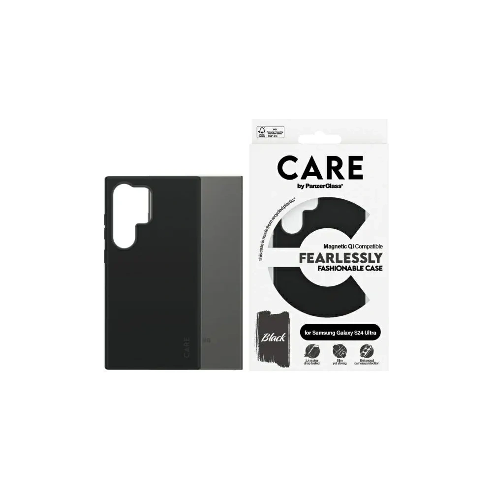 Etui CARE by PanzerGlass Fashion QI Case Samsung Galaxy S24 Ultra czarny/black