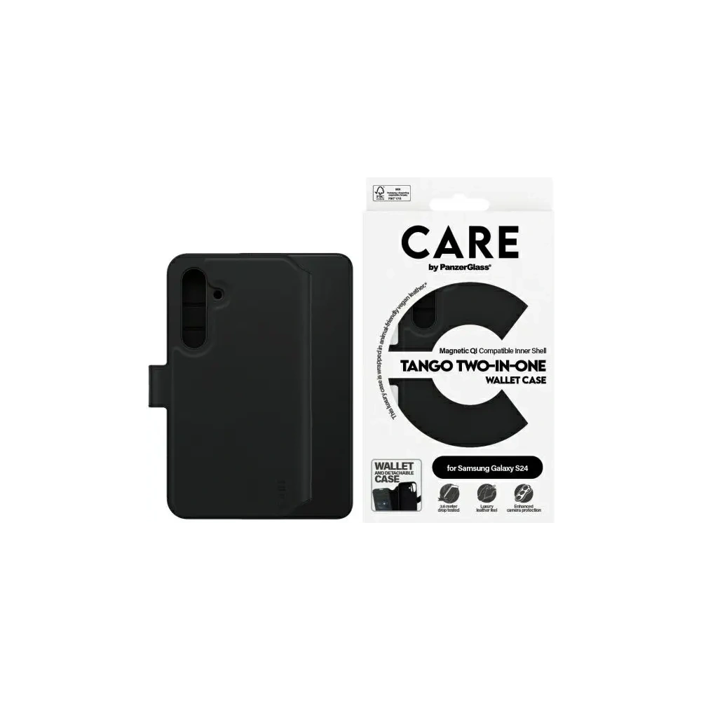 Etui CARE by PanzerGlass Feature Tango 2in1 Wallet Samsung Galaxy S24 czarny/black