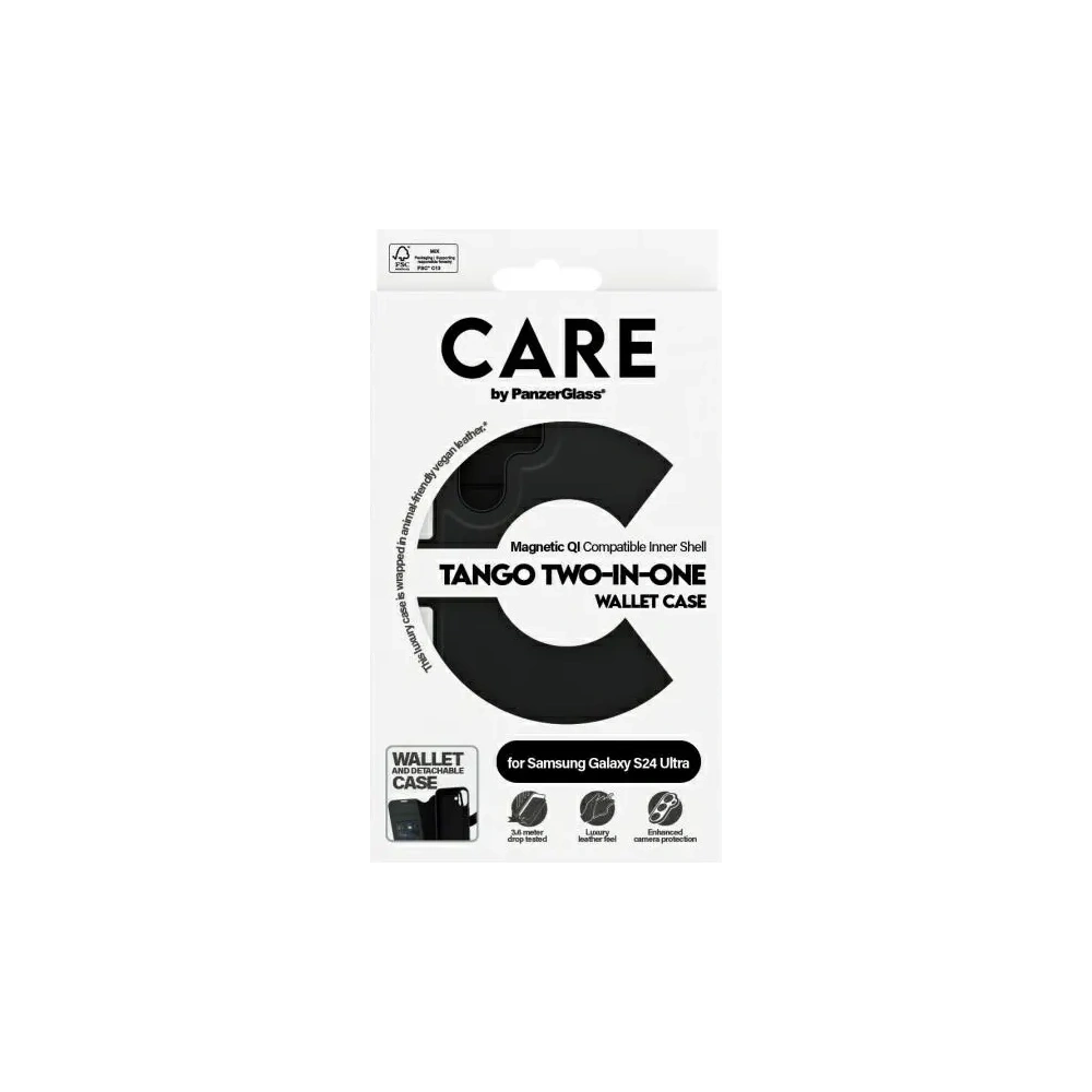 Etui CARE by PanzerGlass Feature Tango 2in1 Wallet Samsung Galaxy S24 Ultra czarny/black
