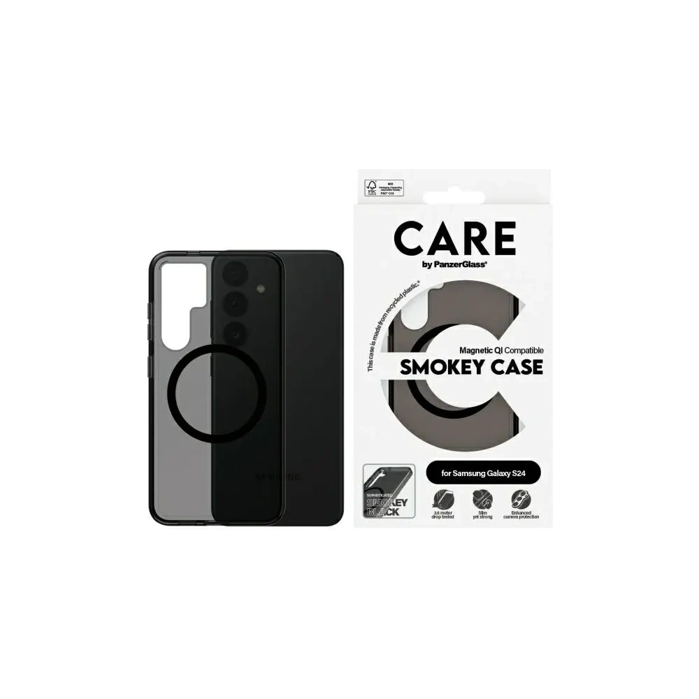 Etui CARE by PanzerGlass Flagship QI Case Samsung Galaxy S24 dymny/smoke