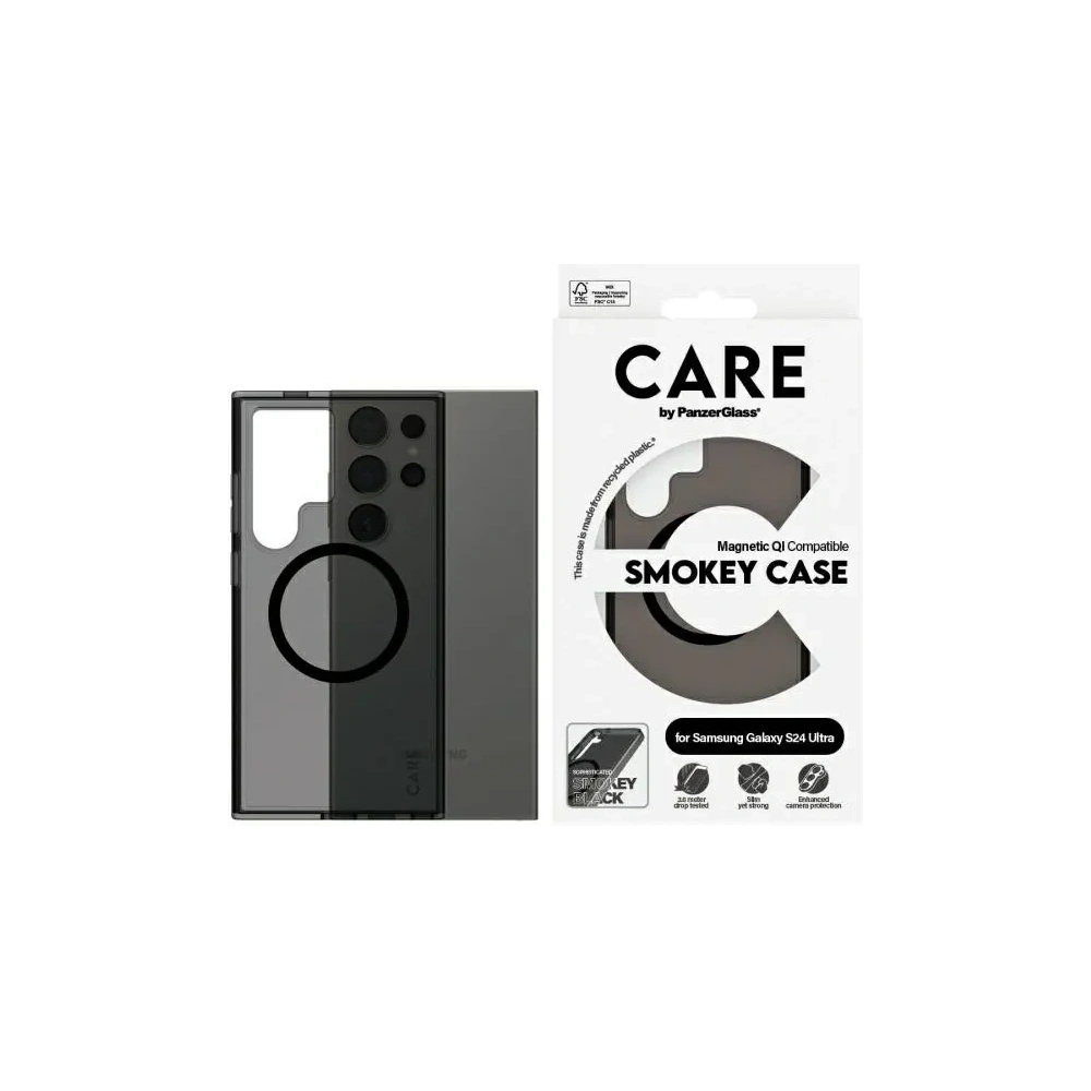Etui CARE by PanzerGlass Flagship QI Case Samsung Galaxy S24 Ultra dymny/smoke