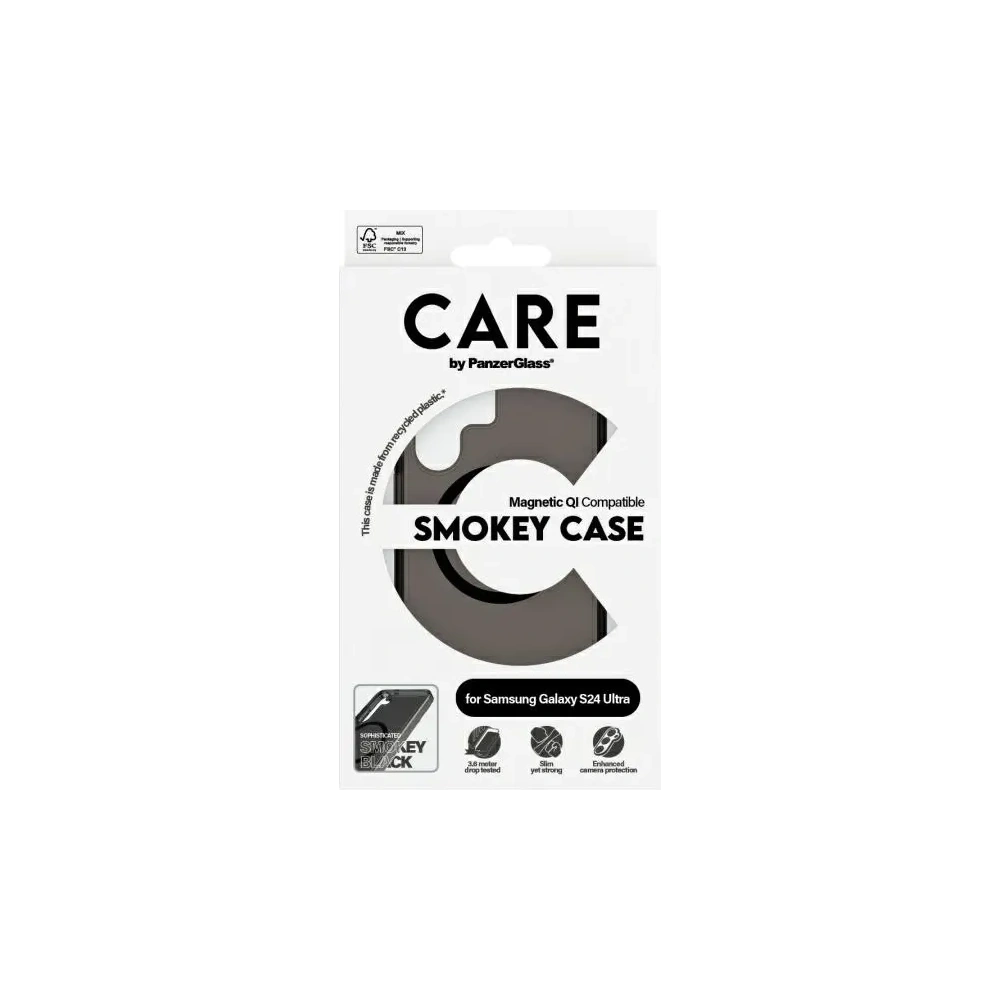 Etui CARE by PanzerGlass Flagship QI Case Samsung Galaxy S24 Ultra dymny/smoke
