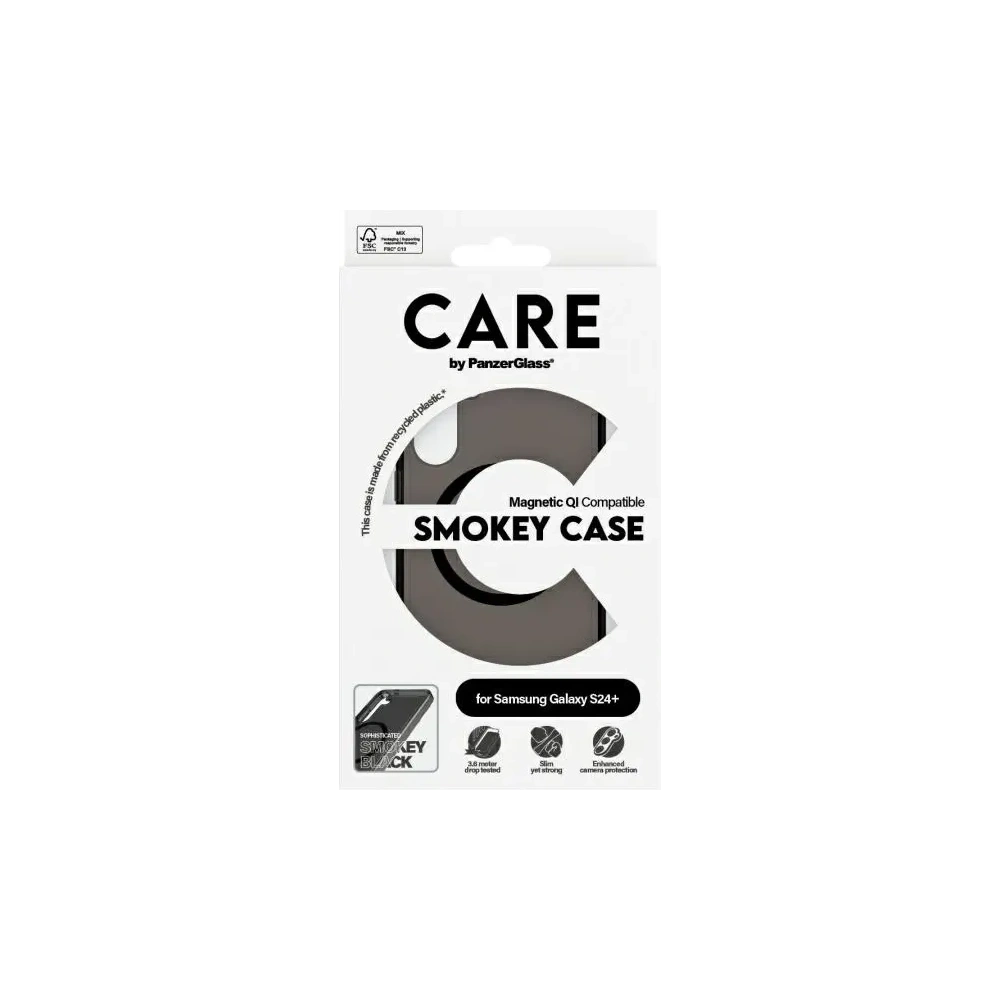 Etui CARE by PanzerGlass Flagship QI Case Samsung Galaxy S24+ Plus dymny/smoke