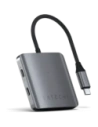 Satechi 4-in-1 HUB USB-C Adapter PD USB-C / 3xUSB-C 10Gbps, 1xUSB-C 100W PD Space Grau