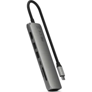 Kup HUB Satechi 7-in-1 USB-C Slim Multiport Adapter s Ethernetem USB-C / 2xUSB-A, USB-C PD, HDMI 4K, čtečka karet, Ethernet space grey - STH170 - {ean13} - Sklep Home Screen