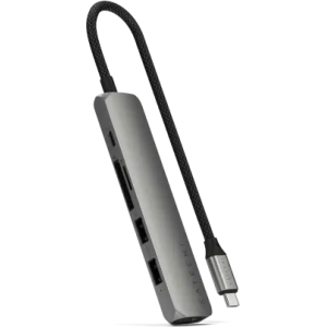 Kup HUB Satechi 6-in-1 USB-C Slim Multiport Adapter USB-C / 2xUSB-A, USB-C, 4K HDMI, čtečka karet space grey - STH171 - {ean13} - Sklep Home Screen