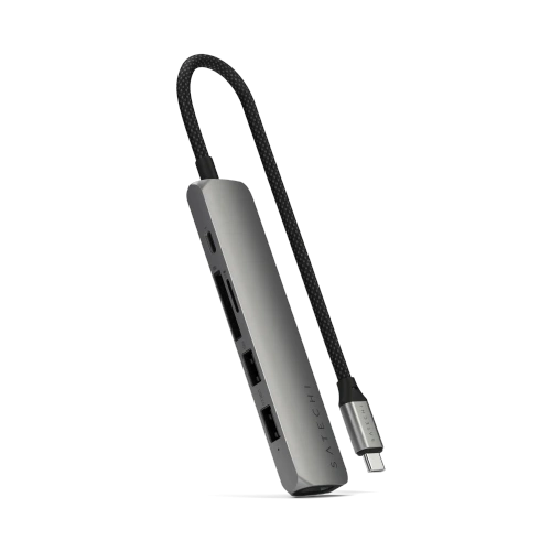 Buy Satechi 6-in-1 HUB USB-C Slim Multiport Adapter USB-C / 2xUSB-A, USB-C, 4K HDMI, card reader space grey - STH171 - {ean13} - Home Screen Store Europe