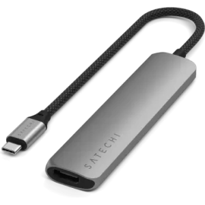 Kup HUB Satechi 6-in-1 USB-C Slim Multiport Adapter USB-C / 2xUSB-A, USB-C, 4K HDMI, čtečka karet space grey - STH171 - {ean13} - Sklep Home Screen