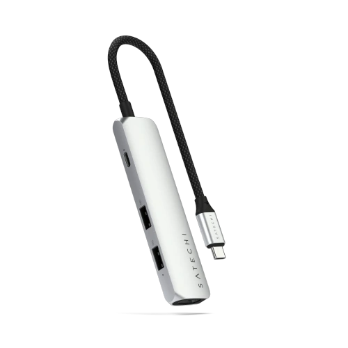 Kup HUB Satechi 4-in-1 USB-C Slim Multiport Adapter 4K USB-C / 2xUSB-A, USB-C, 4K HDMI silver - STH172 - {ean13} - Sklep Home Screen