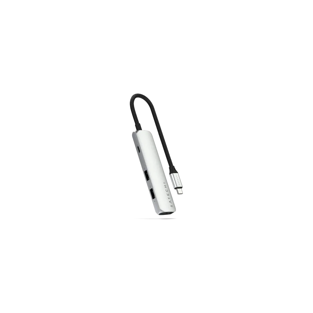 HUB Satechi 4-in-1 USB-C Slim Multiport Adapter 4K USB-C / 2xUSB-A, USB-C, 4K HDMI silver