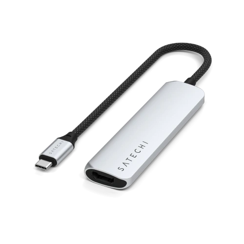 Kup Satechi adaptor multiport USB-C Slim 4-in-1 4K USB-C / 2xUSB-A, USB-C, 4K HDMI argintiu - STH172 - {ean13} - Sklep Home Screen