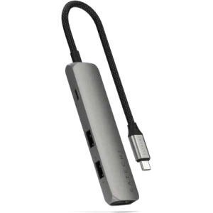 Kup Satechi 4-in-1 HUB USB-C Slim Multiport Adapter 4K USB-C / 2xUSB-A, USB-C, 4K HDMI space grey - STH174 - {ean13} - Sklep Home Screen