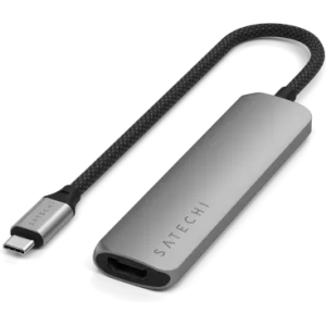Kup Satechi 4-in-1 HUB USB-C Slim Multiport Adapter 4K USB-C / 2xUSB-A, USB-C, 4K HDMI space grey - STH174 - {ean13} - Sklep Home Screen