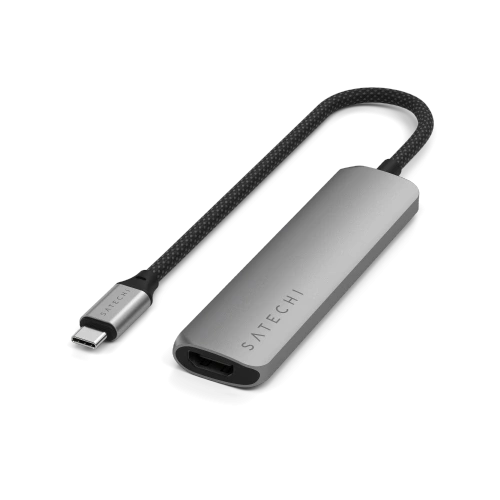 Kup Satechi 4-in-1 HUB USB-C Slim Multiport Adapter 4K USB-C / 2xUSB-A, USB-C, 4K HDMI space grey - STH174 - {ean13} - Sklep Home Screen