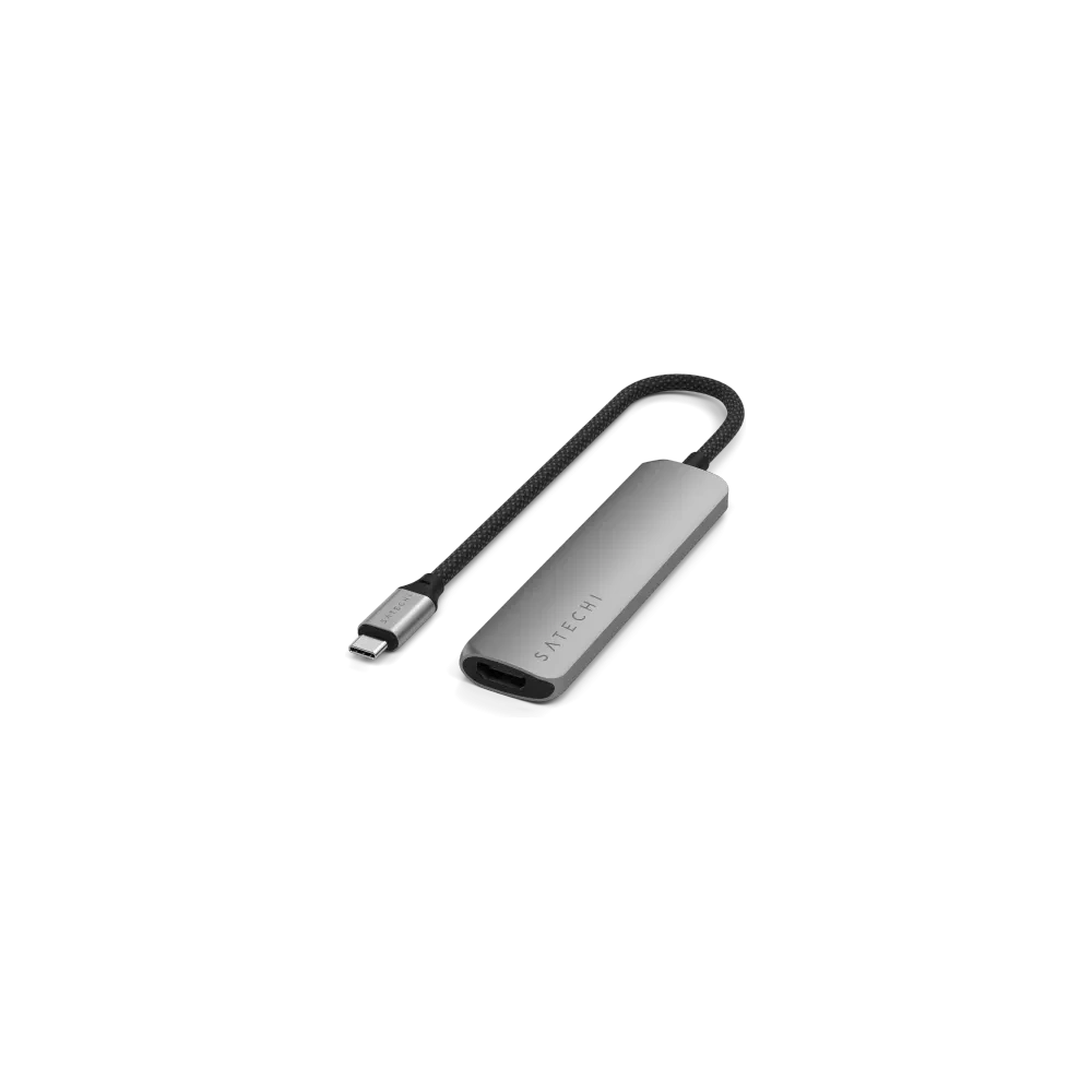 HUB Satechi 4-in-1 USB-C Slim Multiport Adapter 4K USB-C / 2xUSB-A, USB-C, 4K HDMI space grey