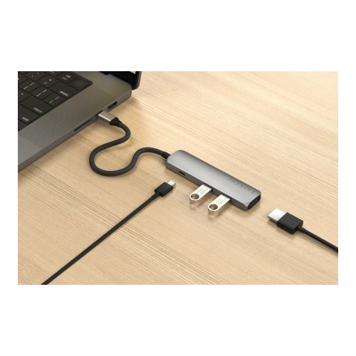 Kup Satechi 4 az 1-ben HUB USB-C Slim Multiport Adapter 4K USB-C / 2xUSB-A, USB-C, 4K HDMI űrszürke - STH174 - {ean13} - Sklep Home Screen