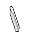 Satechi 7 az 1-ben HUB USB-C Slim Multiport Adapter Ethernettel, USB-C / 2xUSB-A, USB-C PD, HDMI 4K, kártyaolvasó, Ethernet ezüst