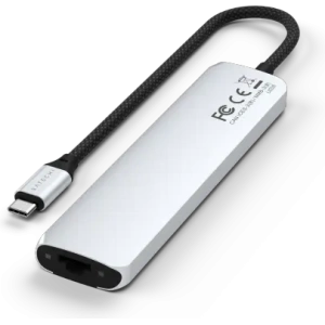 Kup Satechi 7-in-1 HUB USB-C Slim Multiport Adapter mit Ethernet USB-C / 2xUSB-A, USB-C PD, HDMI 4K, Kartenleser, Ethernet silber - STH175 - {ean13} - Sklep Home Screen