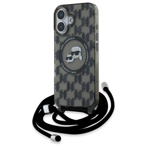 Kup Karl Lagerfeld KLHMP16SHCKCKLCK Apple iPhone 16 kemény tok IML Crossbody Monogram Karl & Choupette Head MagSafe fekete - KLD21861 - {ean13} - Sklep Home Screen