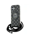 Karl Lagerfeld KLHMP16SHCKCKLCK Apple iPhone 16 Hardcase IML Crossbody Monogram Karl & Choupette Head MagSafe schwarz