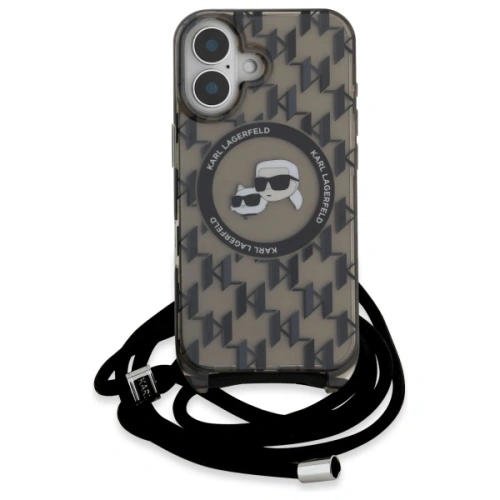 Kup Karl Lagerfeld KLHMP16SHCKCKLCK Apple iPhone 16 kemény tok IML Crossbody Monogram Karl & Choupette Head MagSafe fekete - KLD21861 - {ean13} - Sklep Home Screen