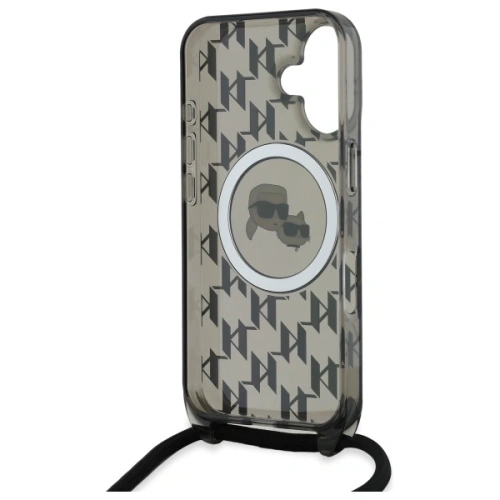 Kup Etui Karl Lagerfeld KLHMP16SHCKCKLCK Apple iPhone 16 hardcase IML Crossbody Monogram Karl & Choupette Head MagSafe černý/black - KLD21861 - {ean13} - Sklep Home Screen