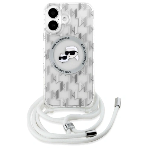 Kup Etui Karl Lagerfeld KLHMP16SHCKCKLCT Apple iPhone 16 hardcase IML Crossbody Monogram Karl & Choupette Head MagSafe transparent - KLD21862 - {ean13} - Sklep Home Screen