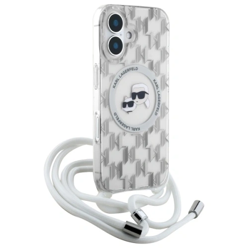 Kup Etui Karl Lagerfeld KLHMP16SHCKCKLCT Apple iPhone 16 hardcase IML Crossbody Monogram Karl & Choupette Head MagSafe transparent - KLD21862 - {ean13} - Sklep Home Screen