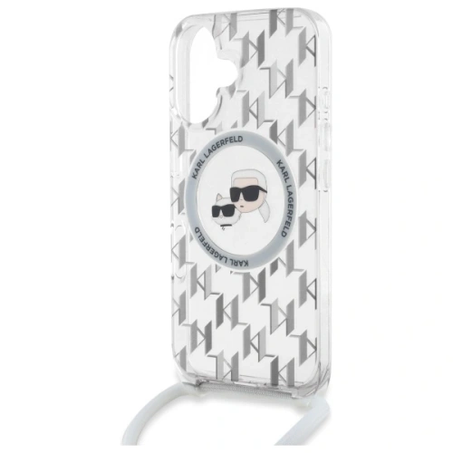 Kup Etui Karl Lagerfeld KLHMP16SHCKCKLCT Apple iPhone 16 hardcase IML Crossbody Monogram Karl & Choupette Head MagSafe transparent - KLD21862 - {ean13} - Sklep Home Screen
