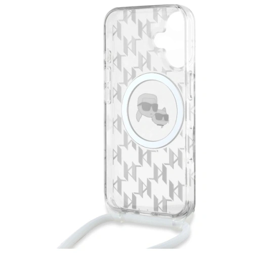 Kup Etui Karl Lagerfeld KLHMP16SHCKCKLCT Apple iPhone 16 hardcase IML Crossbody Monogram Karl & Choupette Head MagSafe transparent - KLD21862 - {ean13} - Sklep Home Screen