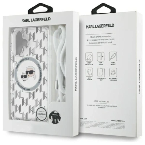 Kup Etui Karl Lagerfeld KLHMP16SHCKCKLCT Apple iPhone 16 hardcase IML Crossbody Monogram Karl & Choupette Head MagSafe transparent - KLD21862 - {ean13} - Sklep Home Screen